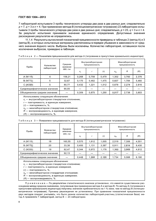 ГОСТ ISO 1304-2013,  12.