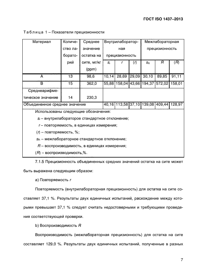 ГОСТ ISO 1437-2013,  12.