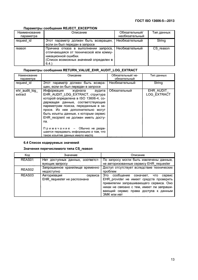 ГОСТ ISO 13606-5-2013,  18.