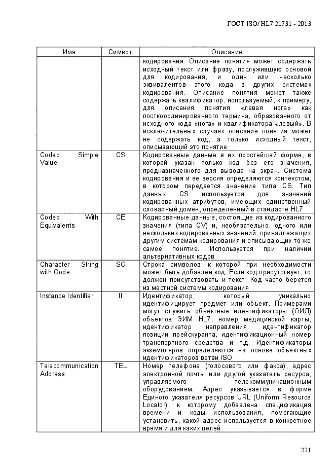 ГОСТ ISO/HL7 21731-2013,  228.