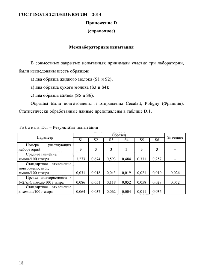 ГОСТ ISO/TS 22113/IDF/RM 204-2014,  24.